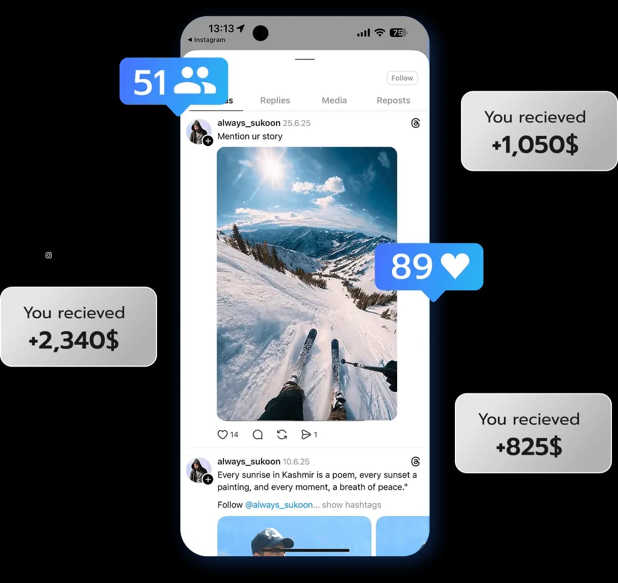 Creator examples on mobile screens